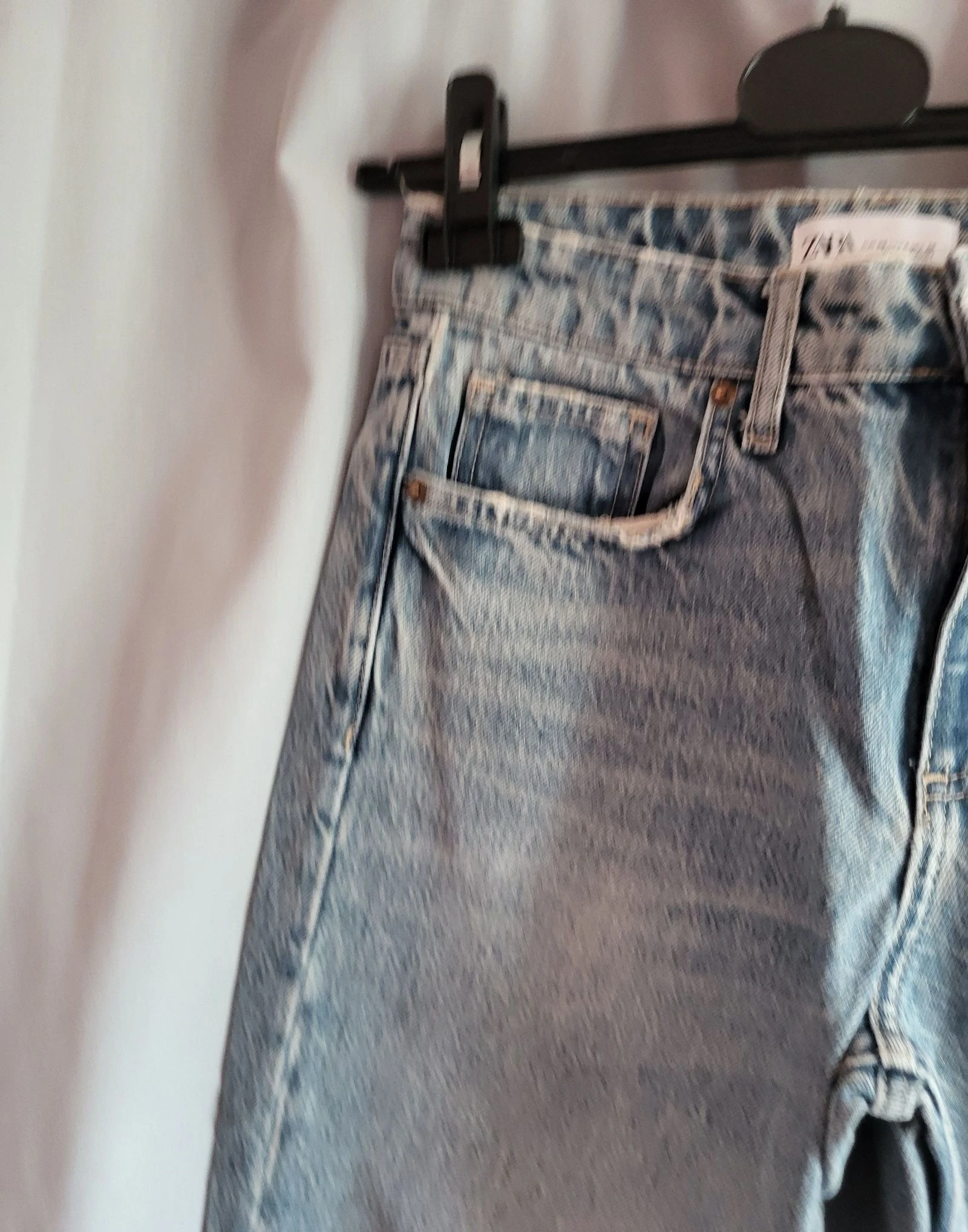 Jean droit bleu delavé zara  – photo 3